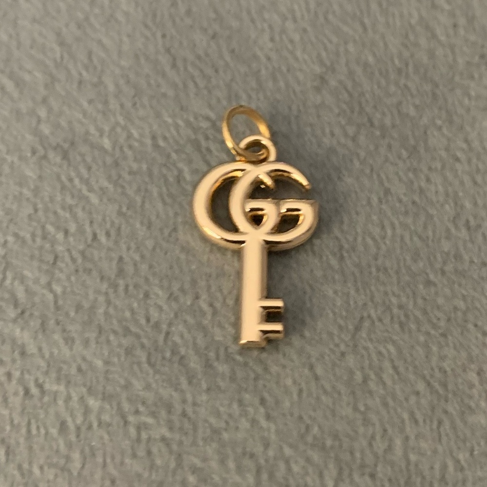Chic Upcycled Gold Tone Key Pendant Charm